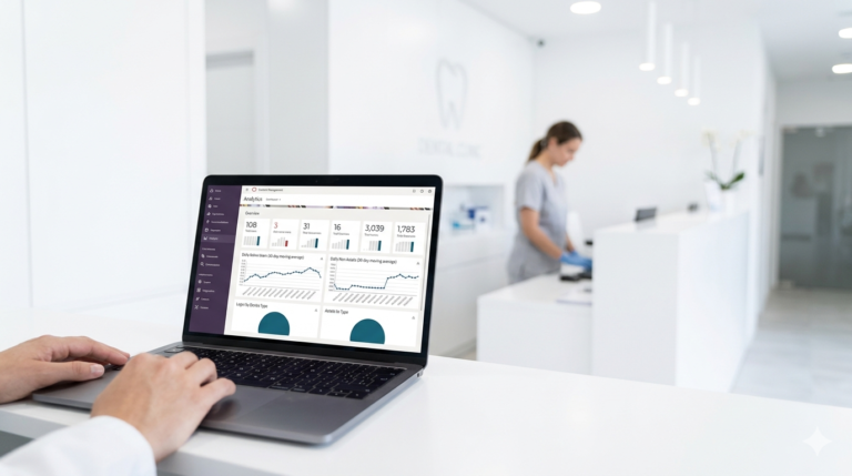 Dental SEO audit dashboard showing local search rankings for a dental practice