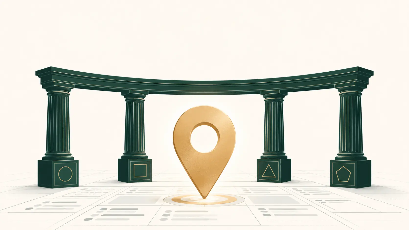 Complete dental SEO guide visual showing four foundational pillars: on-page content, technical health, local search, and backlinks, with a Google Business Profile element highlighted as the central asset