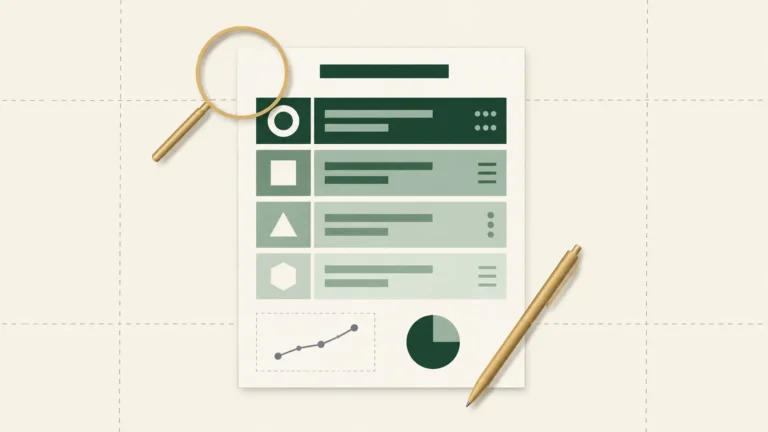 A dental marketing plan document laid out flat, showing the four phases as structured sections with a chart and planning tools alongside